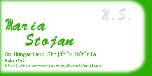 maria stojan business card